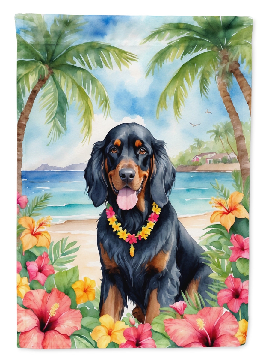 DAC6444CHF 40 x 28 in. Gordon Setter Luau House Flag