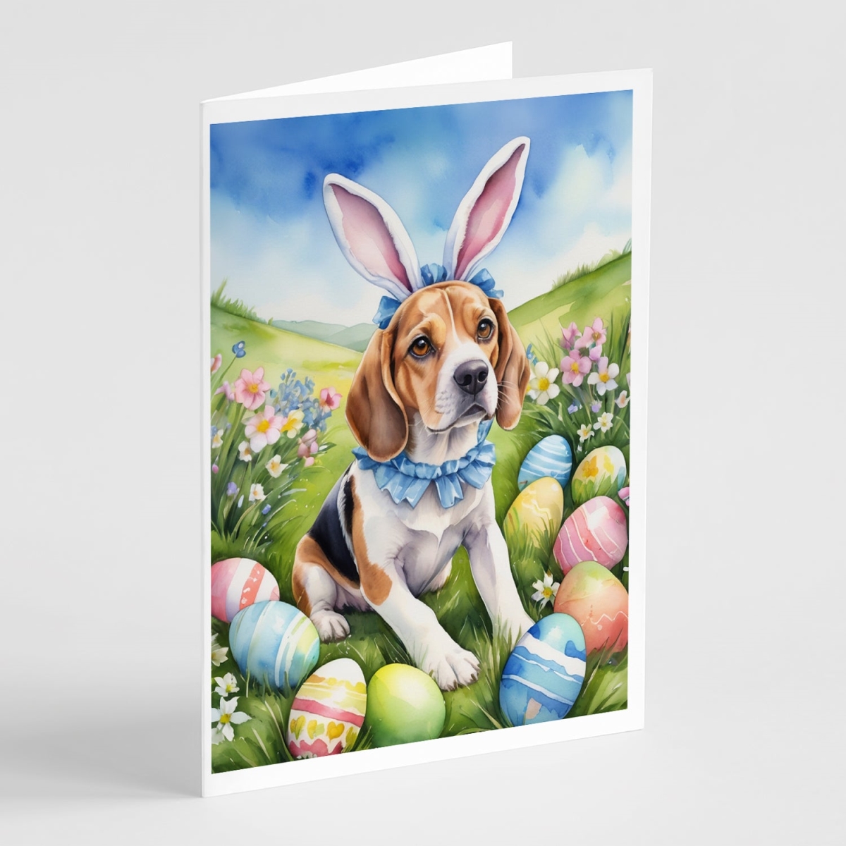 DAC4940GCA7P 5 x 7 in. Beagle Easter Egg Hunt Greeting Cards - Pack of 8
