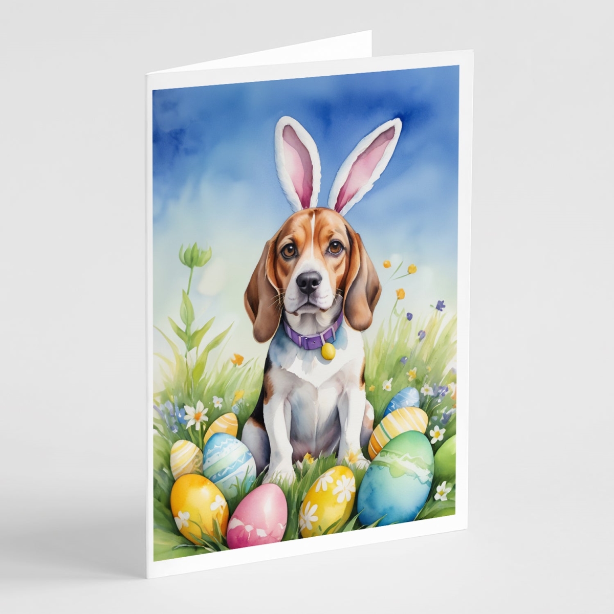 DAC4941GCA7P 5 x 7 in. Beagle Easter Egg Hunt Greeting Cards - Pack of 8