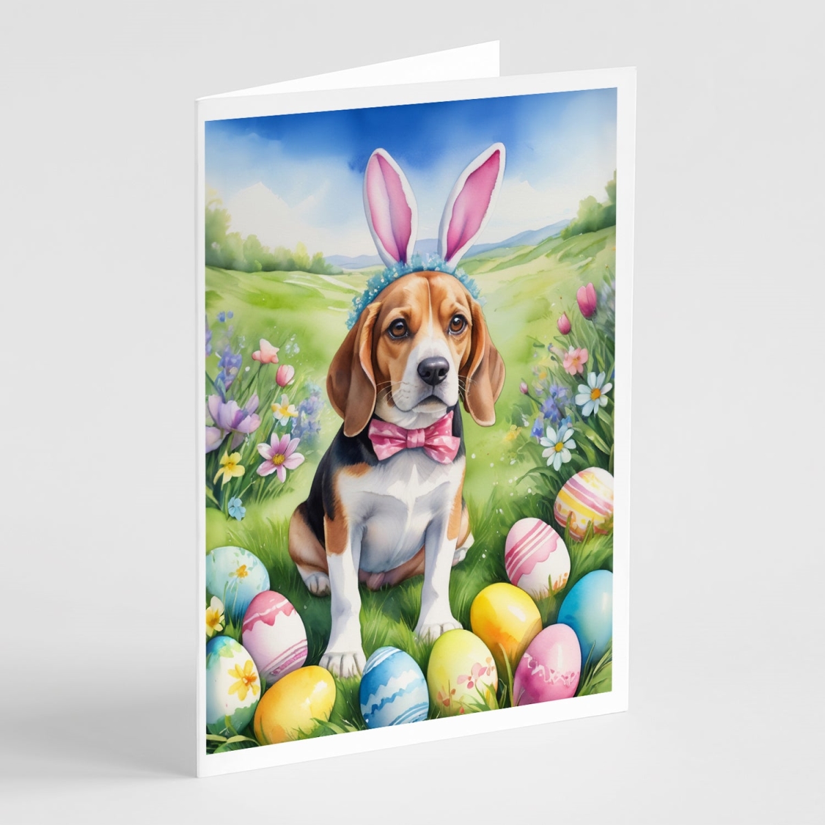 DAC4942GCA7P 5 x 7 in. Beagle Easter Egg Hunt Greeting Cards - Pack of 8