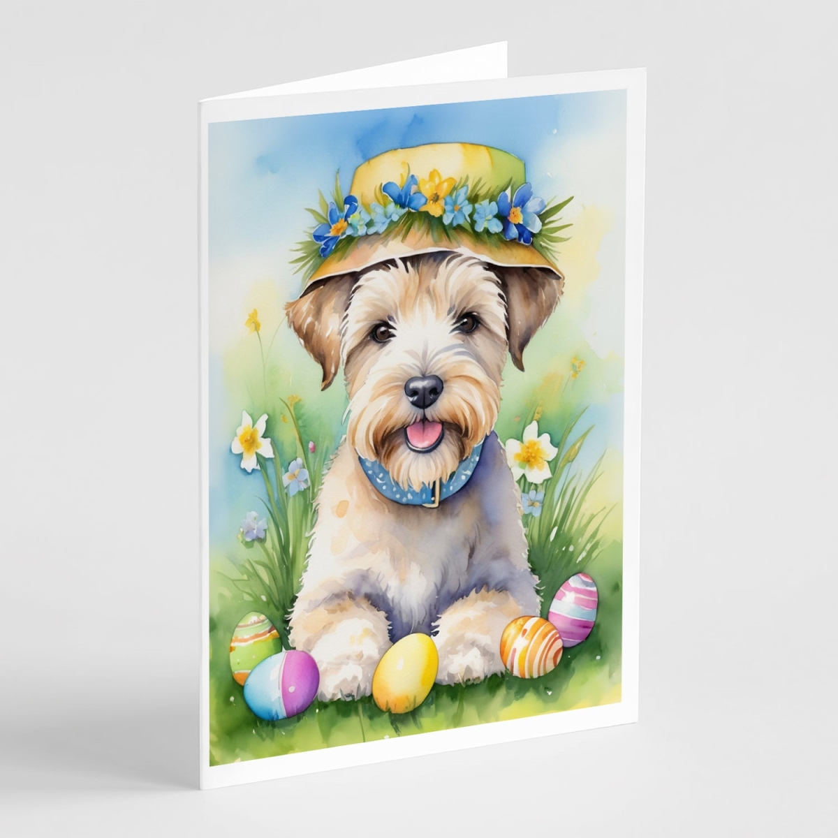 DAC5207GCA7P 5 x 7 in. Wheaten Terrier Easter Egg Hunt Greeting Cards - Pack of 8