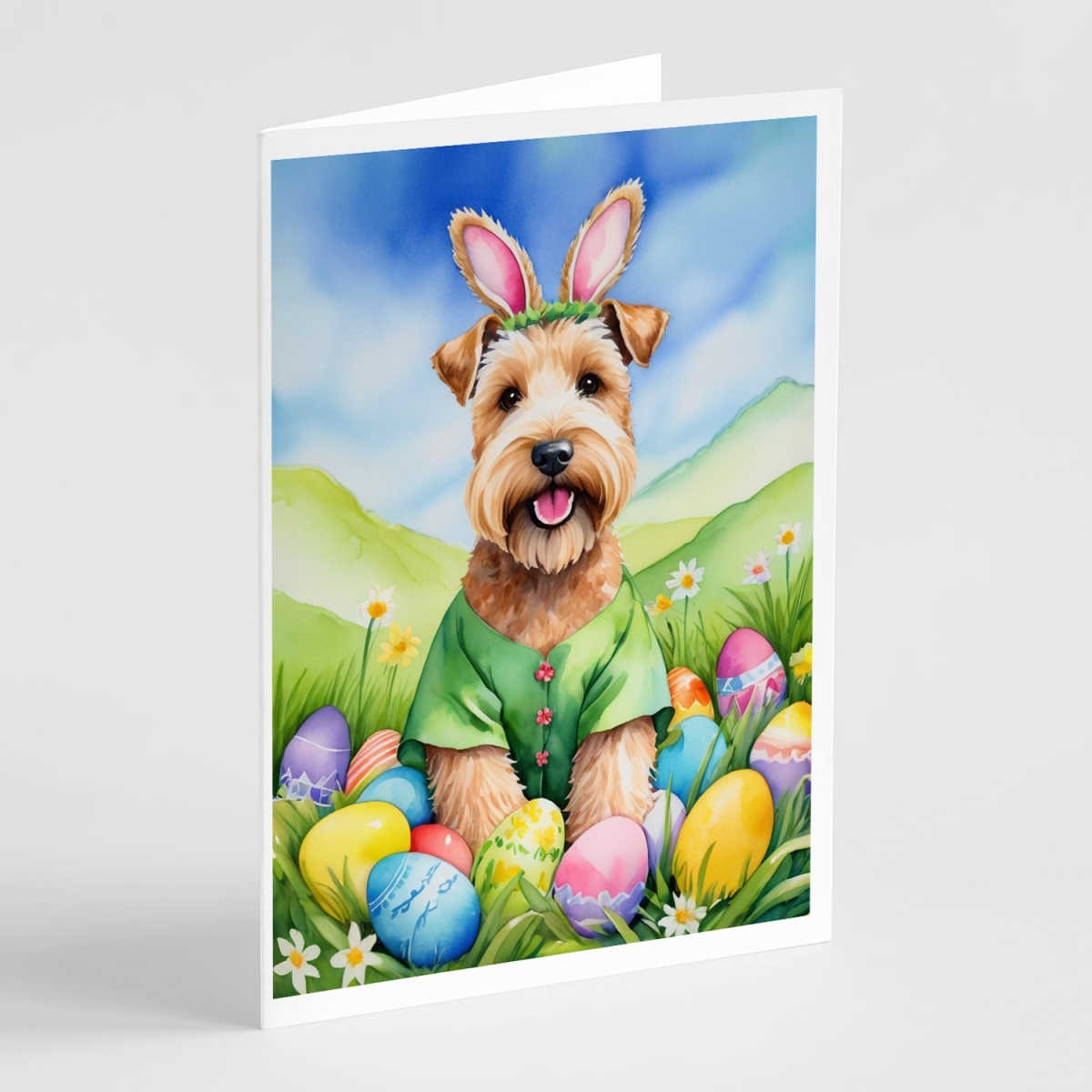 DAC5208GCA7P 5 x 7 in. Wheaten Terrier Easter Egg Hunt Greeting Cards - Pack of 8