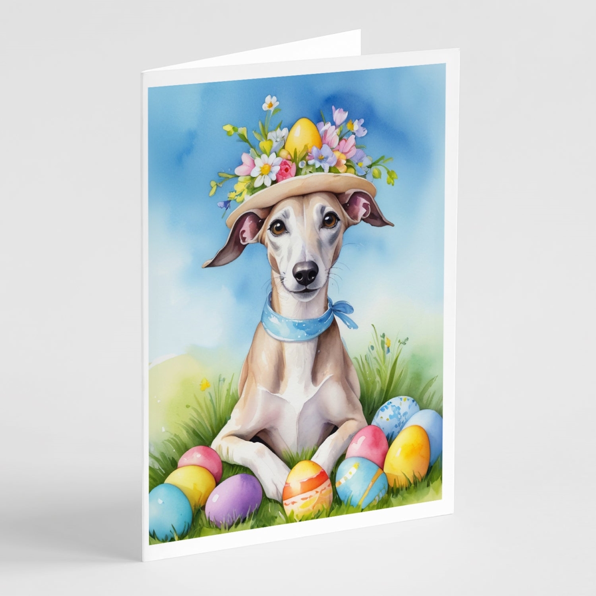 DAC5209GCA7P 5 x 7 in. Whippet Easter Egg Hunt Greeting Cards - Pack of 8