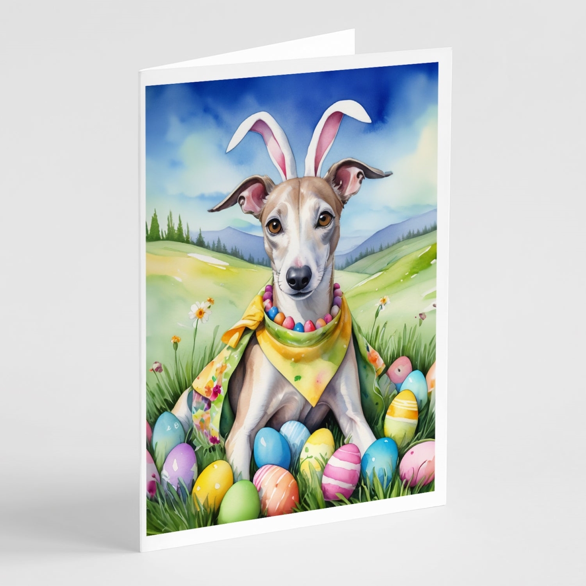 DAC5210GCA7P 5 x 7 in. Whippet Easter Egg Hunt Greeting Cards - Pack of 8