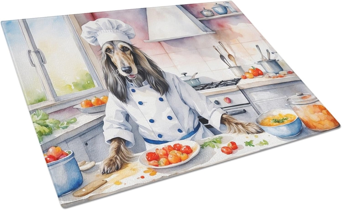 DAC6180LCB 15 x 12 in. Afghan Hound The Chef Glass Cutting Board
