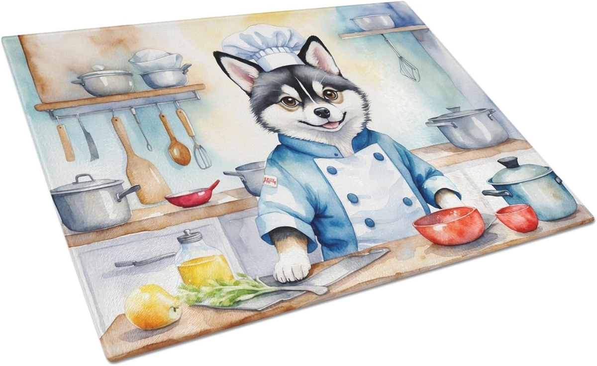 DAC6183LCB 15 x 12 in. Alaskan Klee Kai The Chef Glass Cutting Board