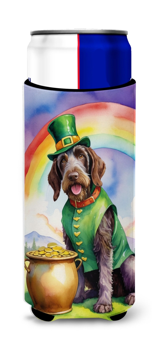 DAC5545MUK 12 oz German Wirehaired Pointer St Patricks Day Hugger for Ultra Slim Cans