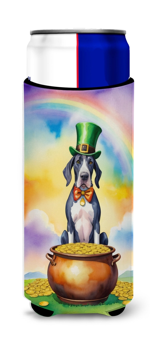 DAC5549MUK 12 oz Great Dane St Patricks Day Hugger for Ultra Slim Cans