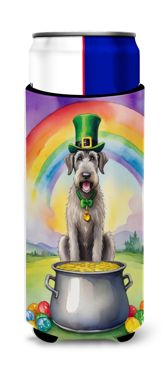 DAC5559MUK 12 oz Irish Wolfhound St Patricks Day Hugger for Ultra Slim Cans