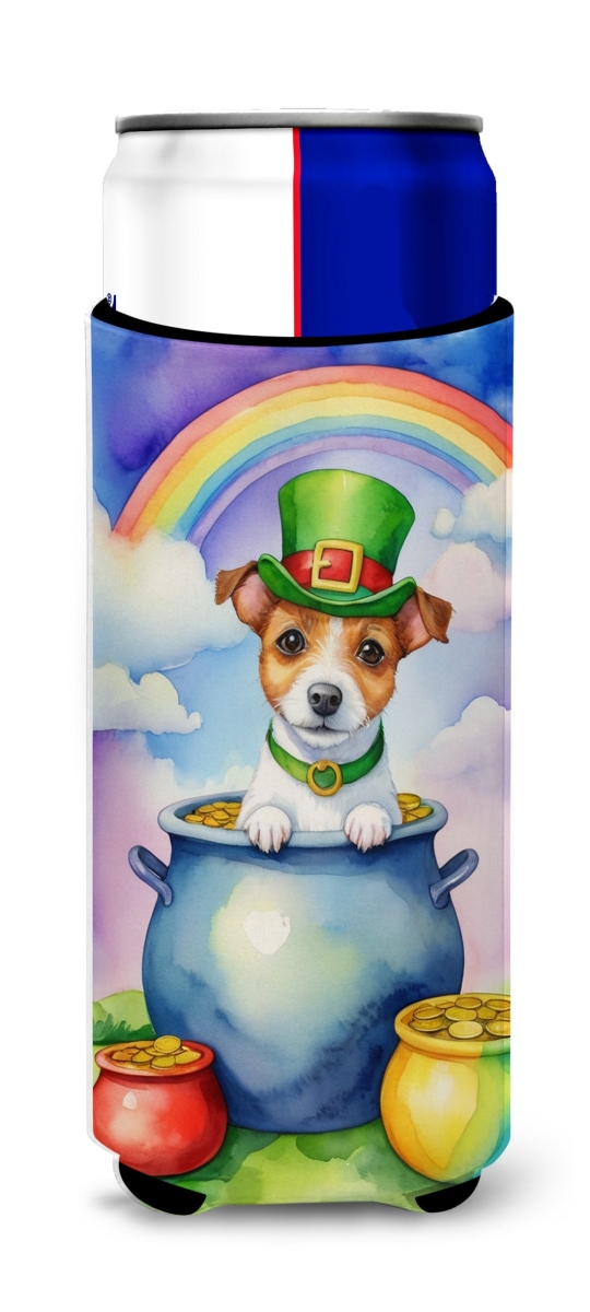 DAC5562MUK 12 oz Jack Russell Terrier St Patricks Day Hugger for Ultra Slim Cans