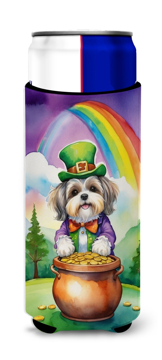 DAC5573MUK 12 oz Lhasa Apso St Patricks Day Hugger for Ultra Slim Cans