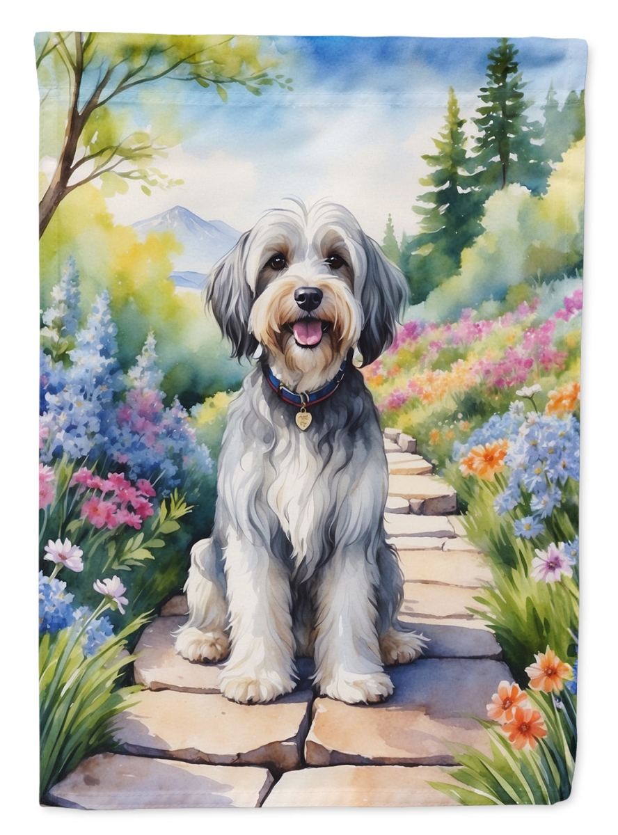 DAC6726GF 15.5 x 11.25 in. Tibetan Terrier Spring Path Garden Flag