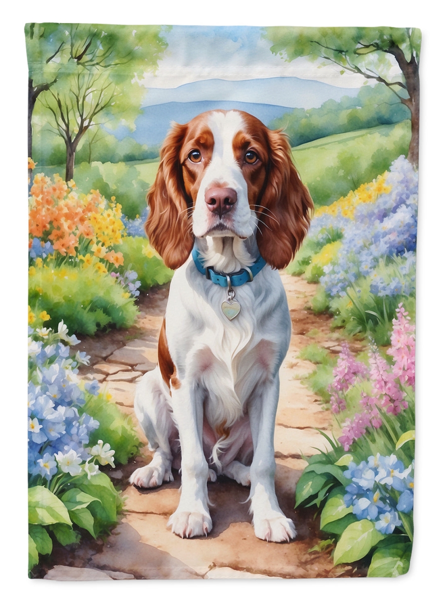 DAC6729GF 15.5 x 11.25 in. Welsh Springer Spaniel Spring Path Garden Flag