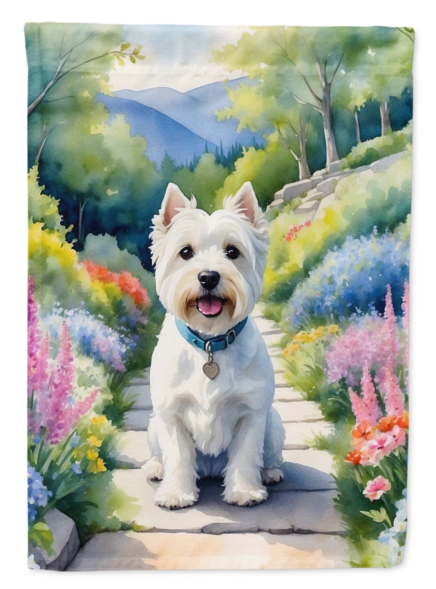 DAC6731GF 15.5 x 11.25 in. Westie Spring Path Garden Flag