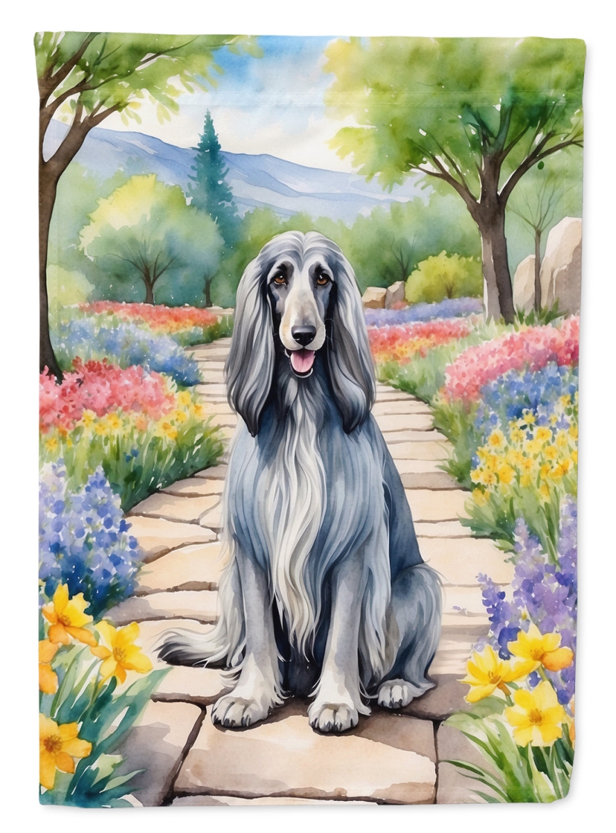 DAC6542CHF 40 x 28 in. Afghan Hound Spring Garden House Flag