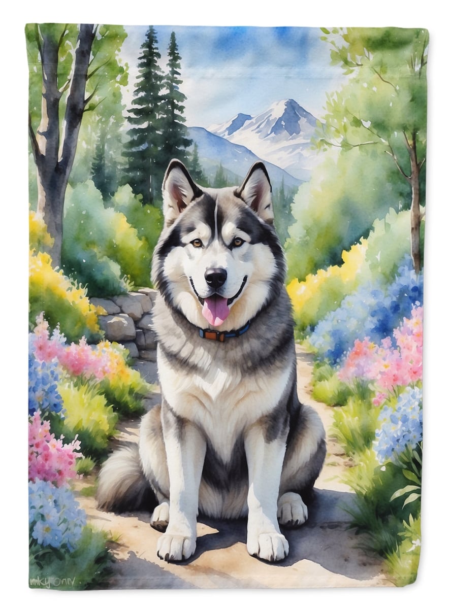 DAC6546CHF 40 x 28 in. Alaskan Malamute Spring Garden House Flag