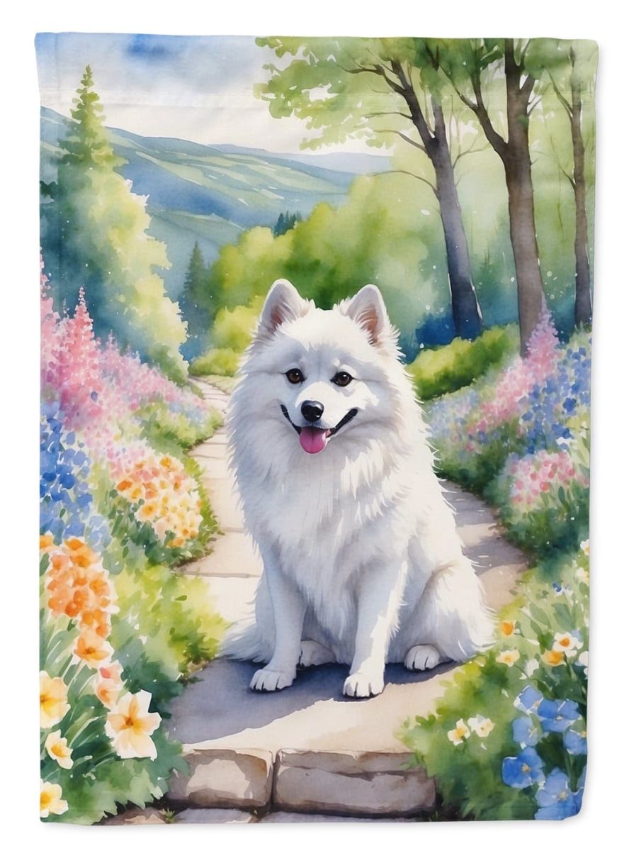 DAC6550CHF 40 x 28 in. American Eskimo Spring Garden House Flag