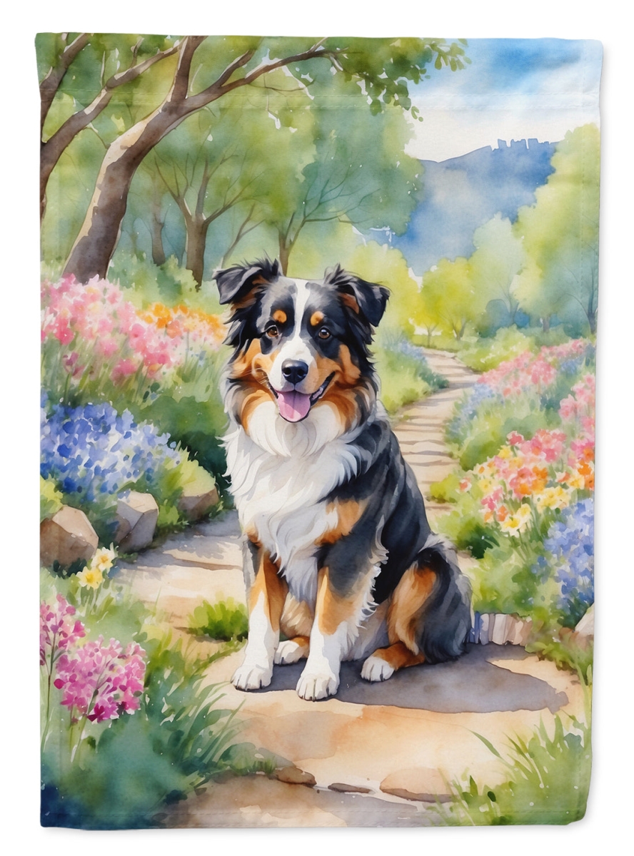 DAC6556CHF 40 x 28 in. Australian Shepherd Spring Garden House Flag
