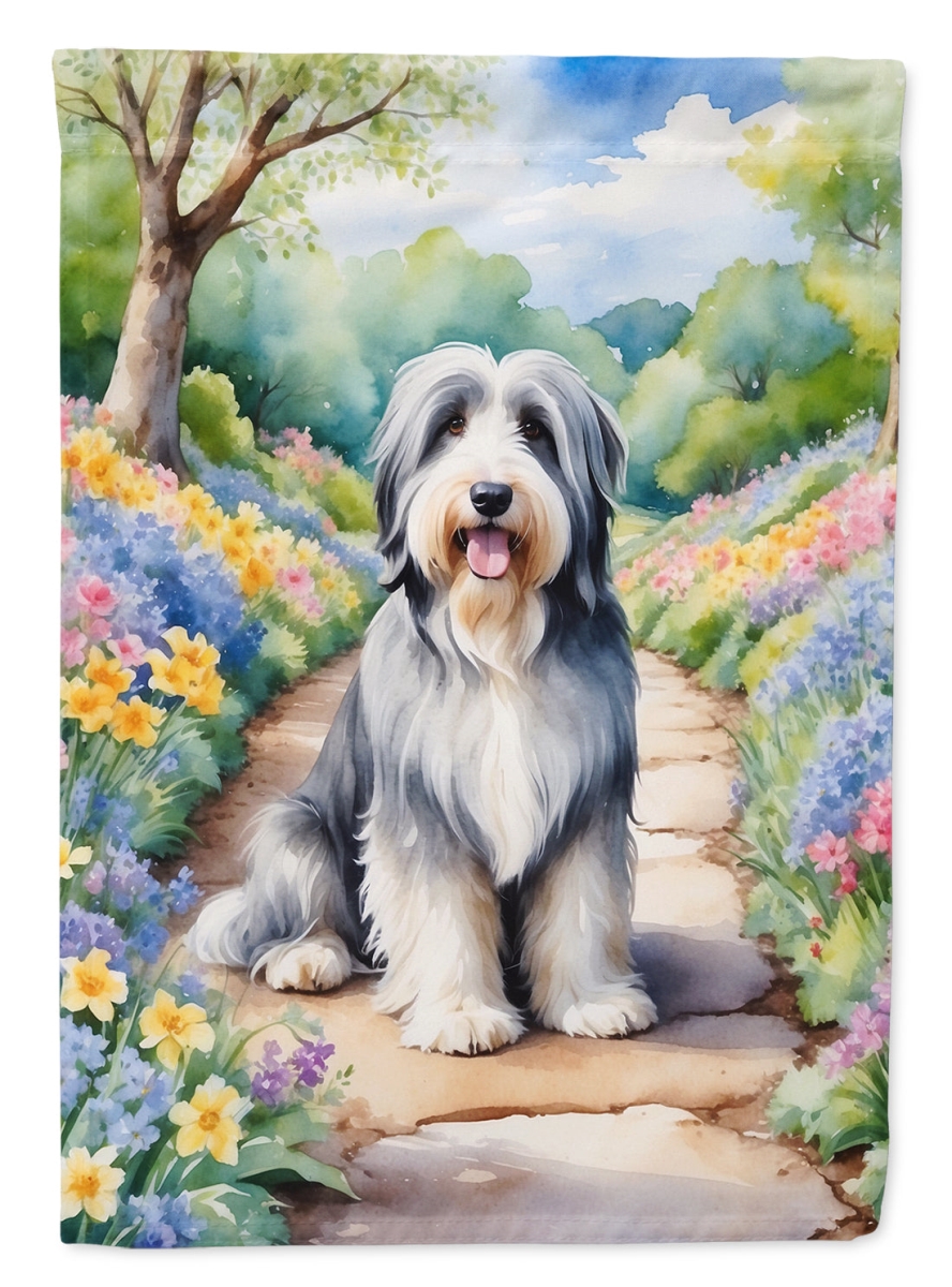 DAC6561CHF 40 x 28 in. Bearded Collie Spring Garden House Flag