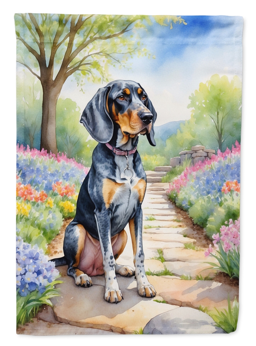 DAC6572CHF 40 x 28 in. Bluetick Coonhound Spring Path House Flag