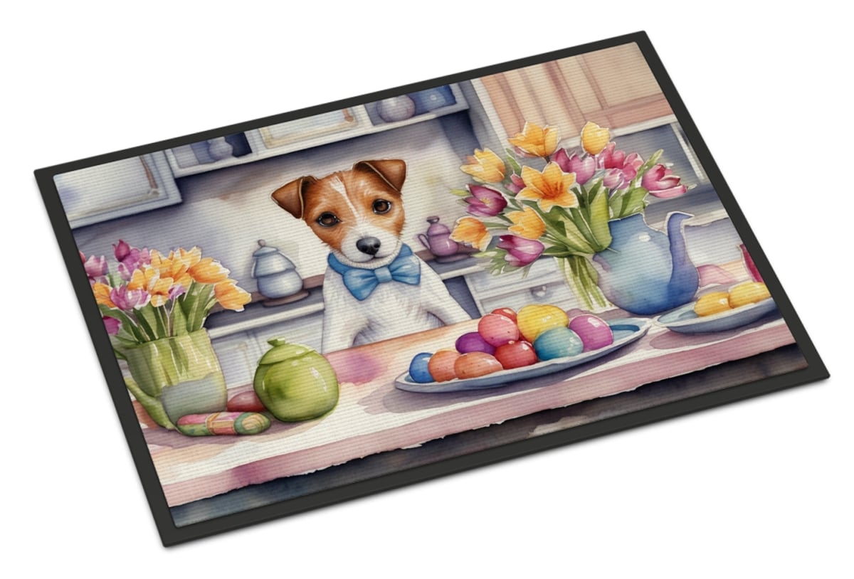 DAC6838JMAT 24 x 36 in. Decorating Easter Jack Russell Terrier Doormat