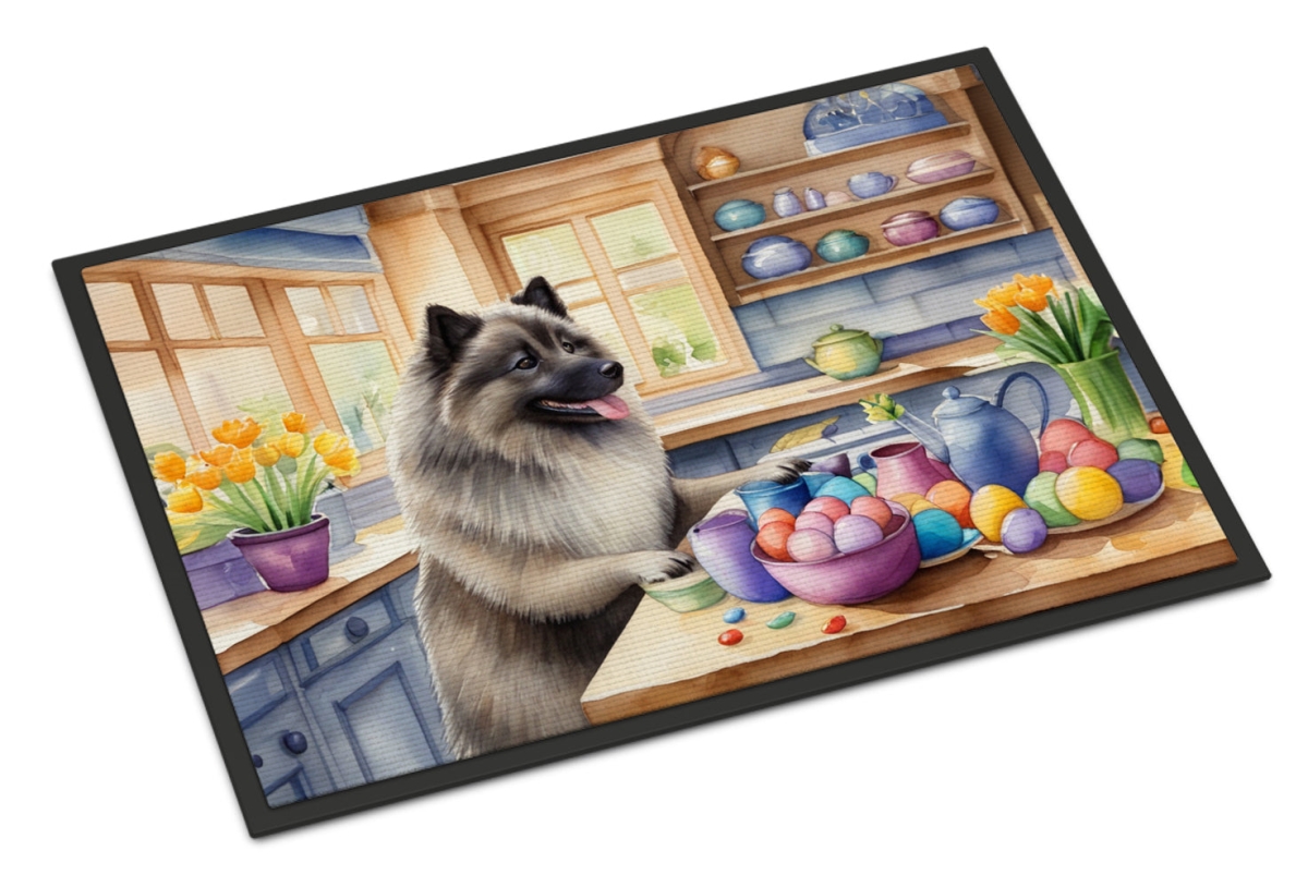 DAC6840JMAT 24 x 36 in. Decorating Easter Keeshond Doormat