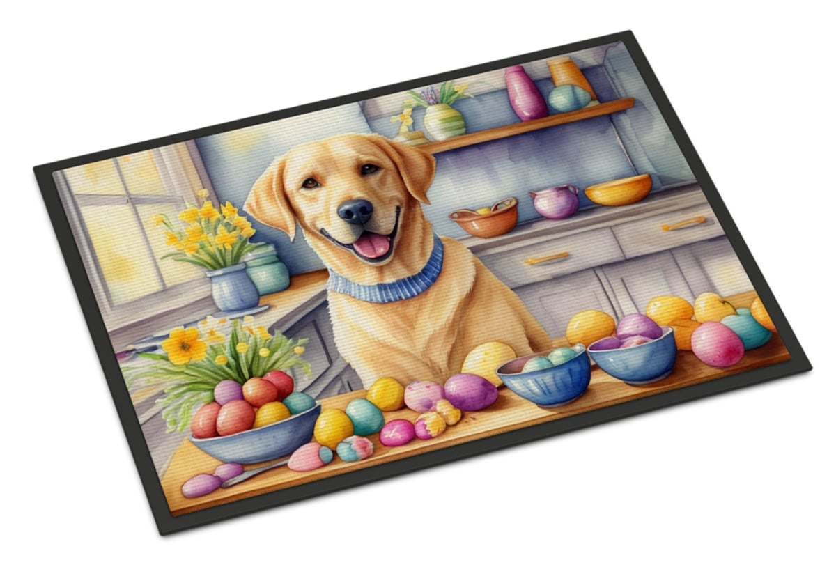 DAC6847JMAT 24 x 36 in. Decorating Easter Yellow Labrador Retriever Doormat
