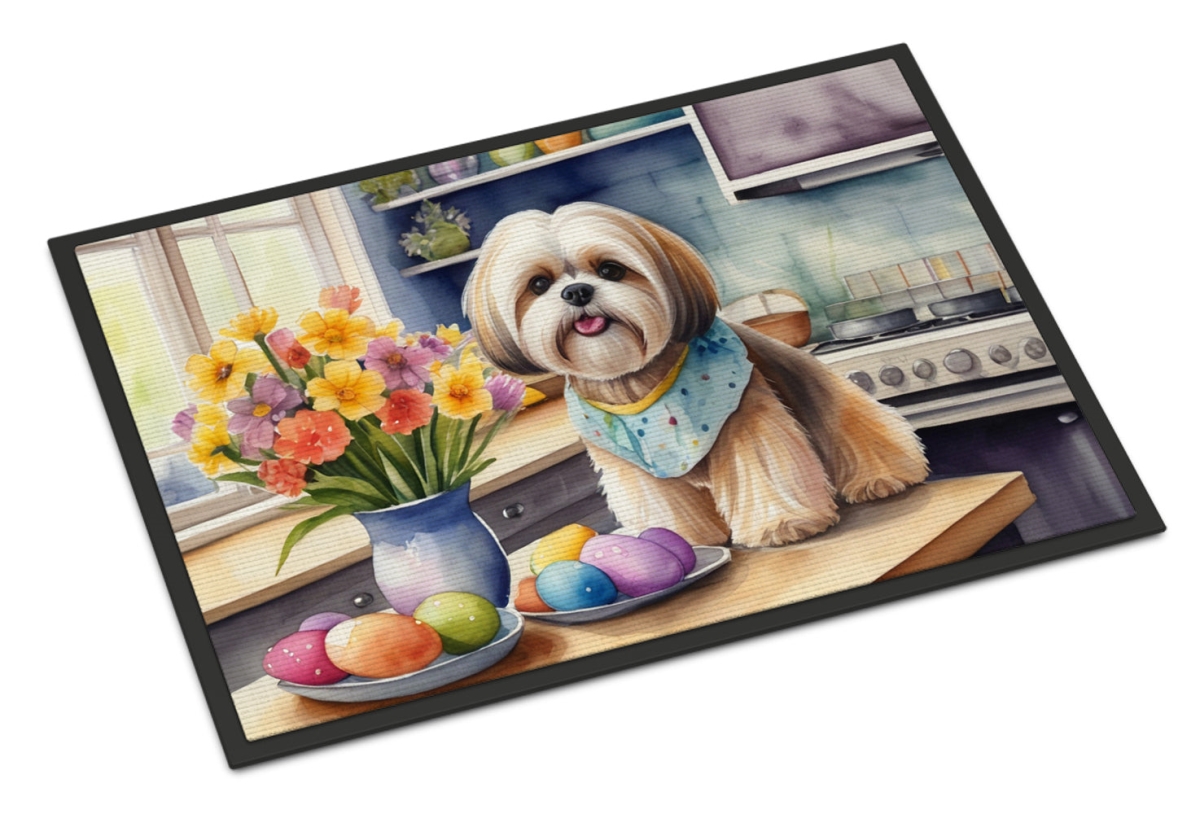 DAC6850JMAT 24 x 36 in. Decorating Easter Lhasa Apso Doormat