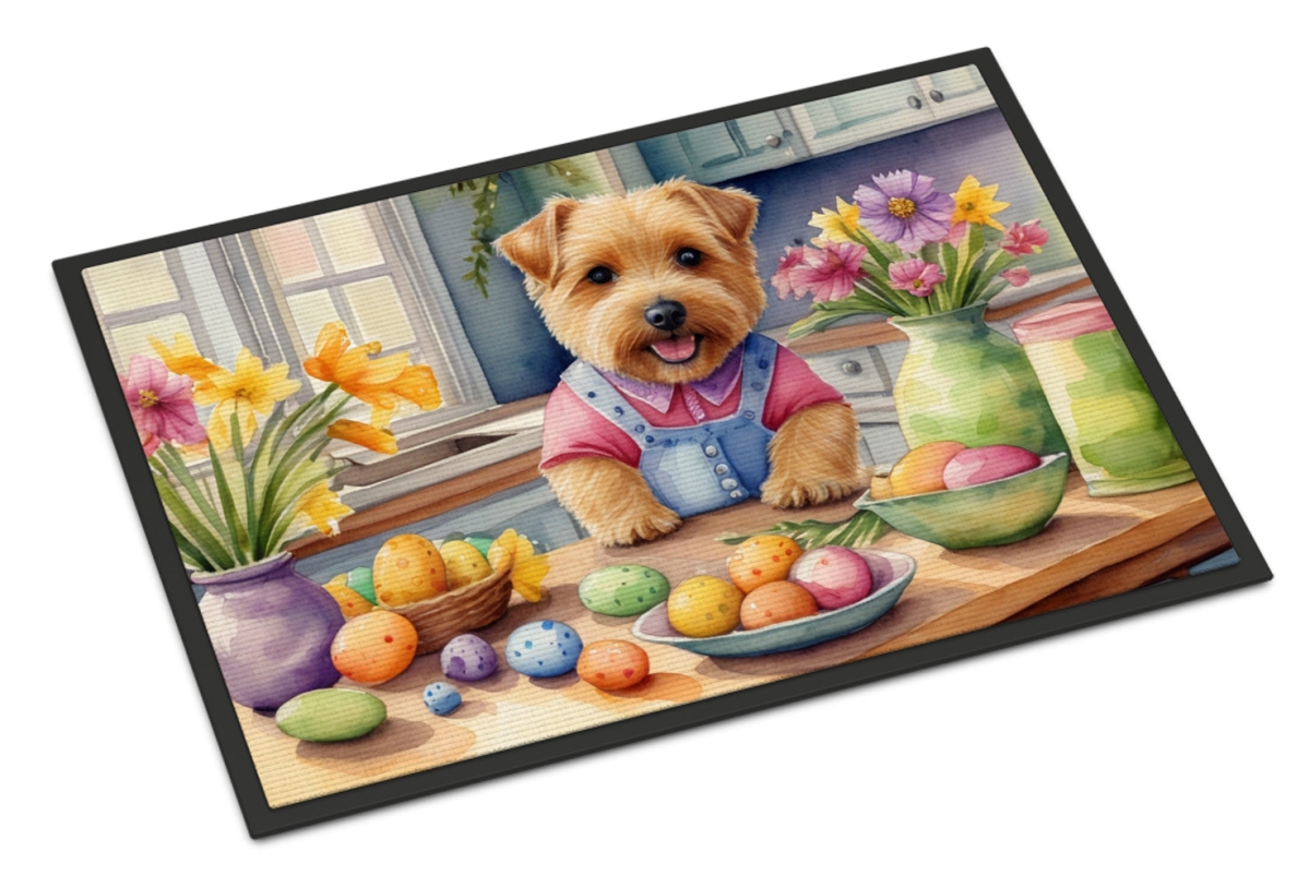 DAC6858JMAT 24 x 36 in. Decorating Easter Norfolk Terrier Doormat