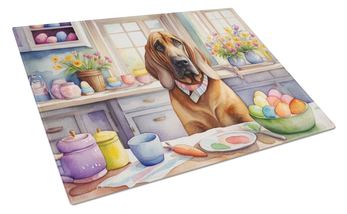 DAC6765LCB 15 x 12 in. Decorating Easter Bloodhound Glass Cutting Board