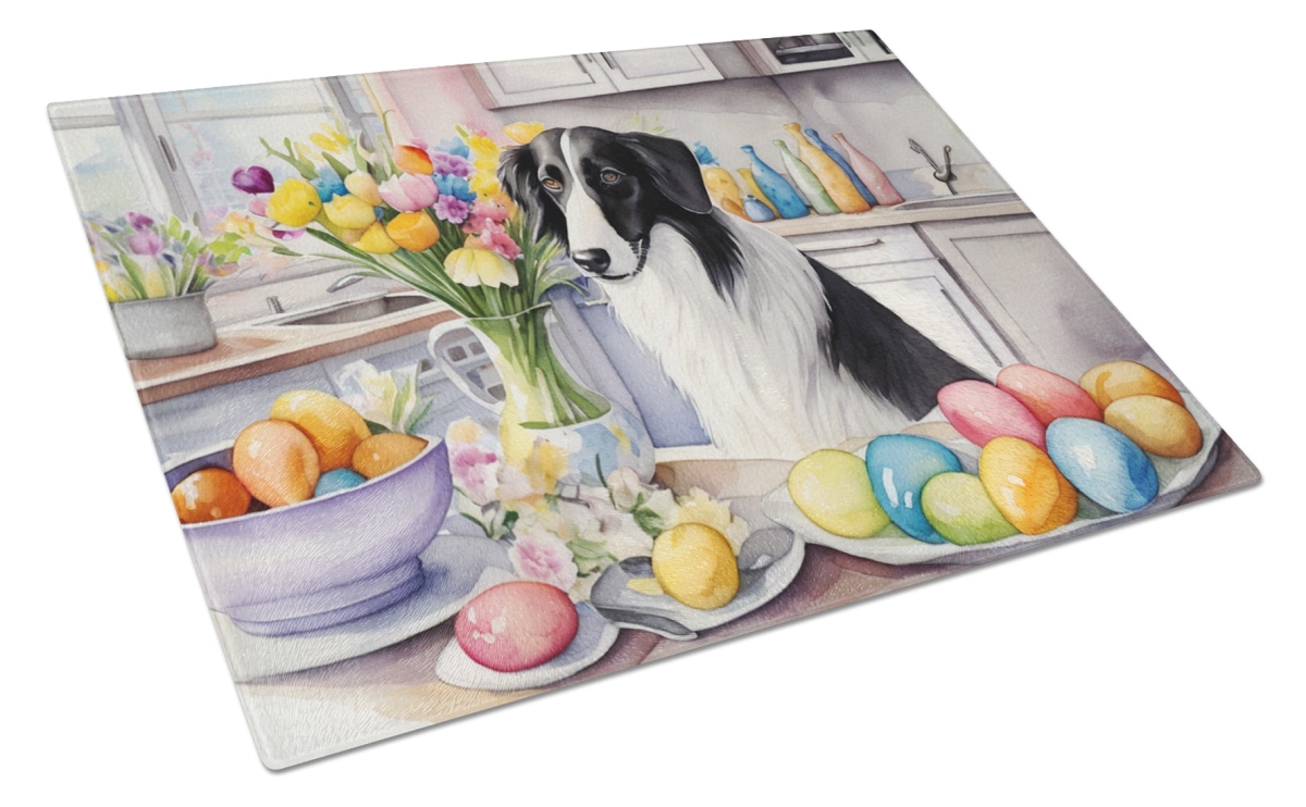 DAC6770LCB 15 x 12 in. Decorating Easter Borzoi Glass Cutting Board