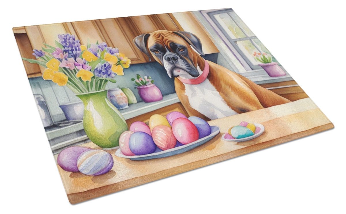 DAC6773LCB 15 x 12 in. Decorating Easter Boxer Glass Cutting Board