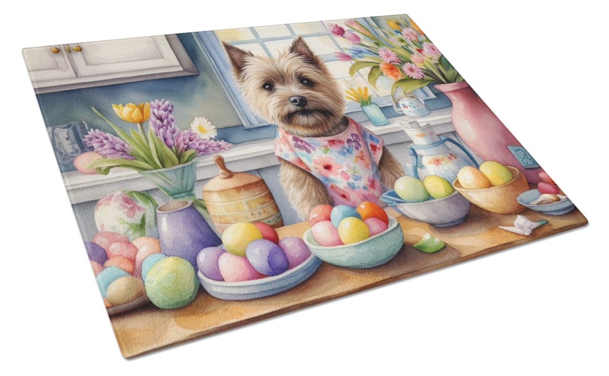 DAC6780LCB 15 x 12 in. Decorating Easter Cairn Terrier Glass Cutting Board