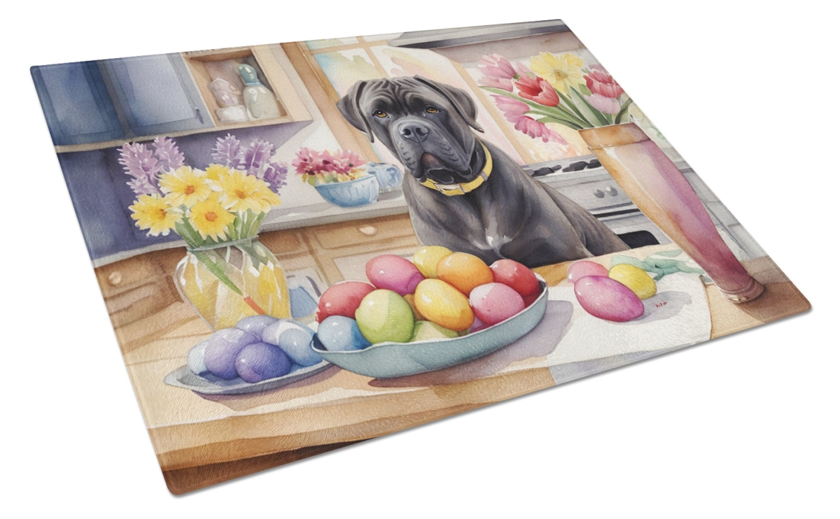 DAC6782LCB 15 x 12 in. Decorating Easter Cane Corso Glass Cutting Board