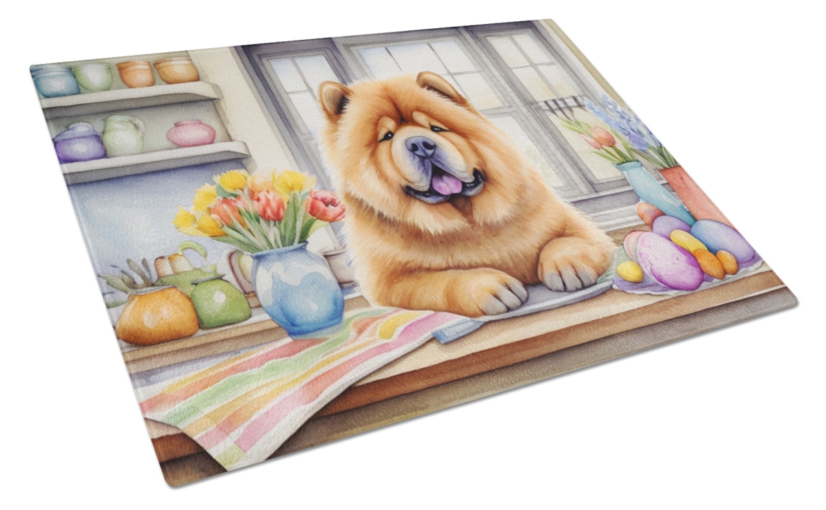 DAC6791LCB 15 x 12 in. Decorating Easter Chow Chow Glass Cutting Board