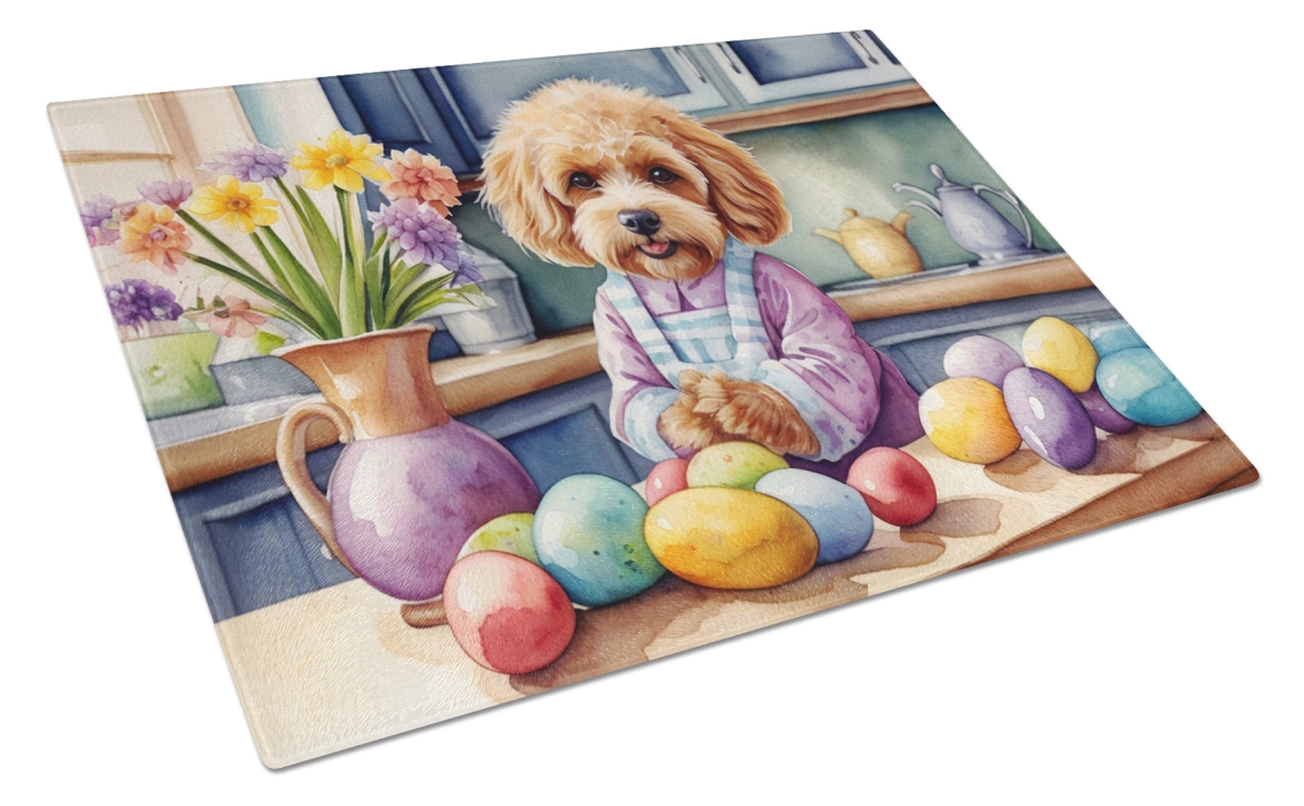 DAC6792LCB 15 x 12 in. Decorating Easter Cockapoo Glass Cutting Board