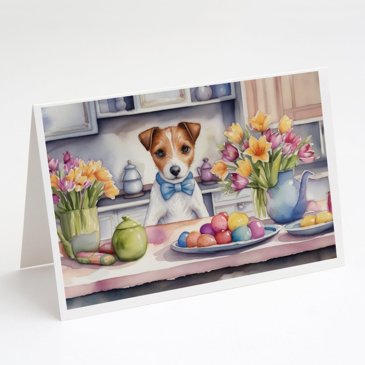 DAC6838GCA7P 5 x 7 in. Decorating Easter Jack Russell Terrier Greeting Cards - Pack of 8