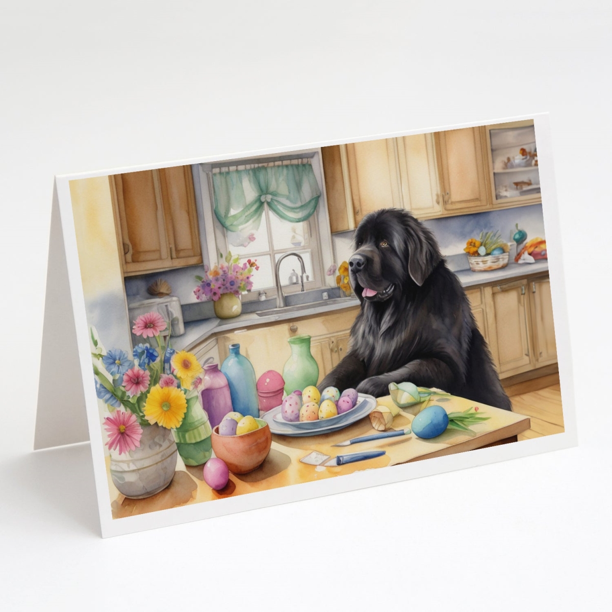DAC6856GCA7P 5 x 7 in. Decorating Easter Foundland Greeting Cards - Pack of 8