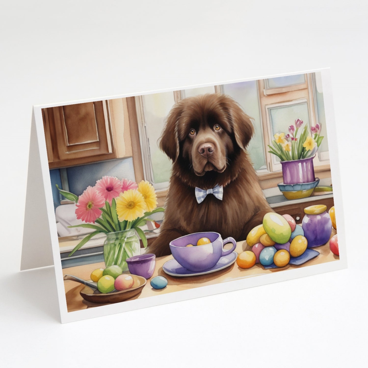 DAC6857GCA7P 5 x 7 in. Decorating Easter Foundland Greeting Cards - Pack of 8