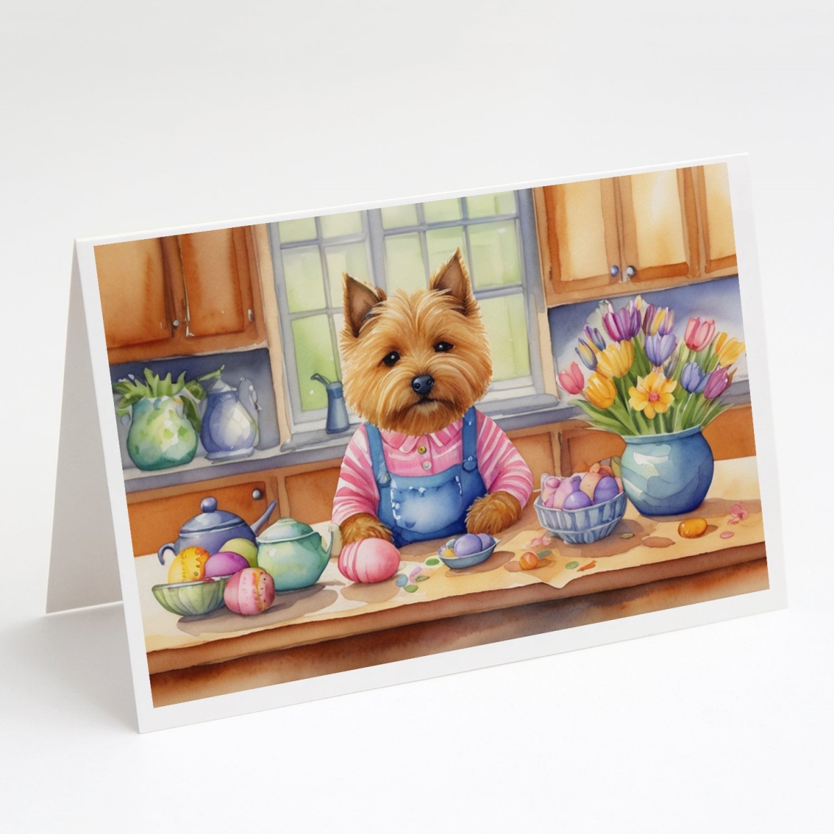 DAC6860GCA7P 5 x 7 in. Decorating Easter Norwich Terrier Greeting Cards - Pack of 8