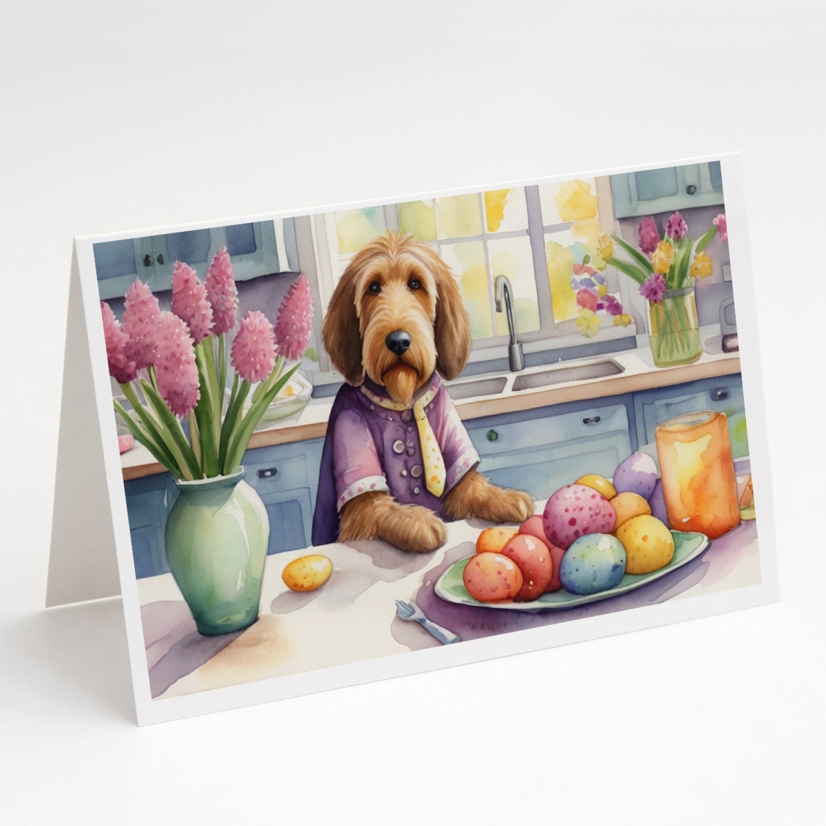 DAC6864GCA7P 5 x 7 in. Decorating Easter Otterhound Greeting Cards - Pack of 8
