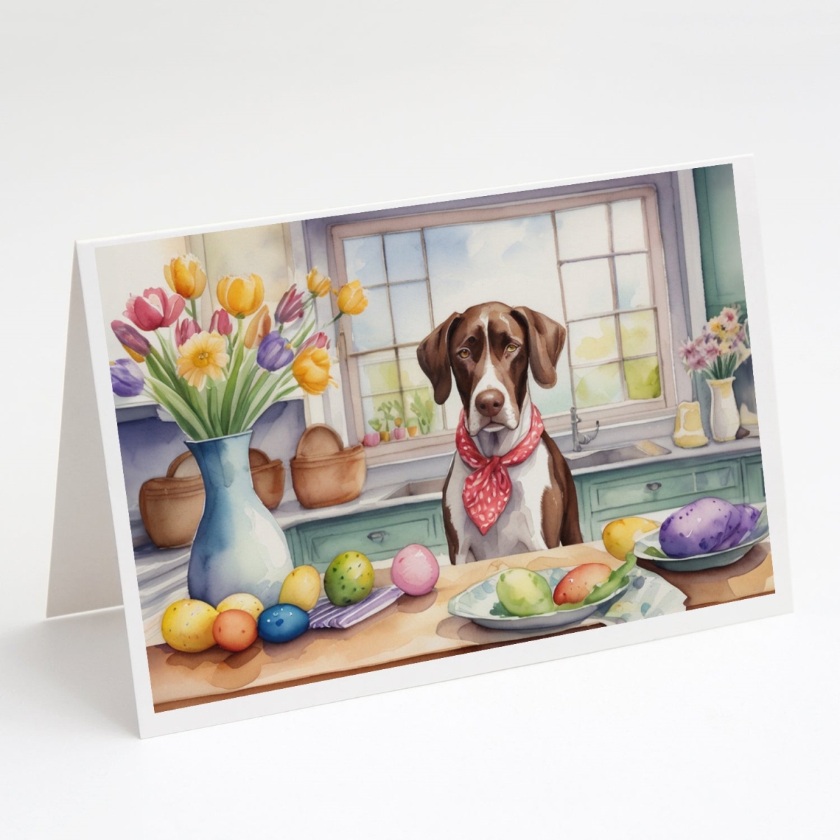 DAC6871GCA7P 5 x 7 in. Decorating Easter Pointer Greeting Cards - Pack of 8