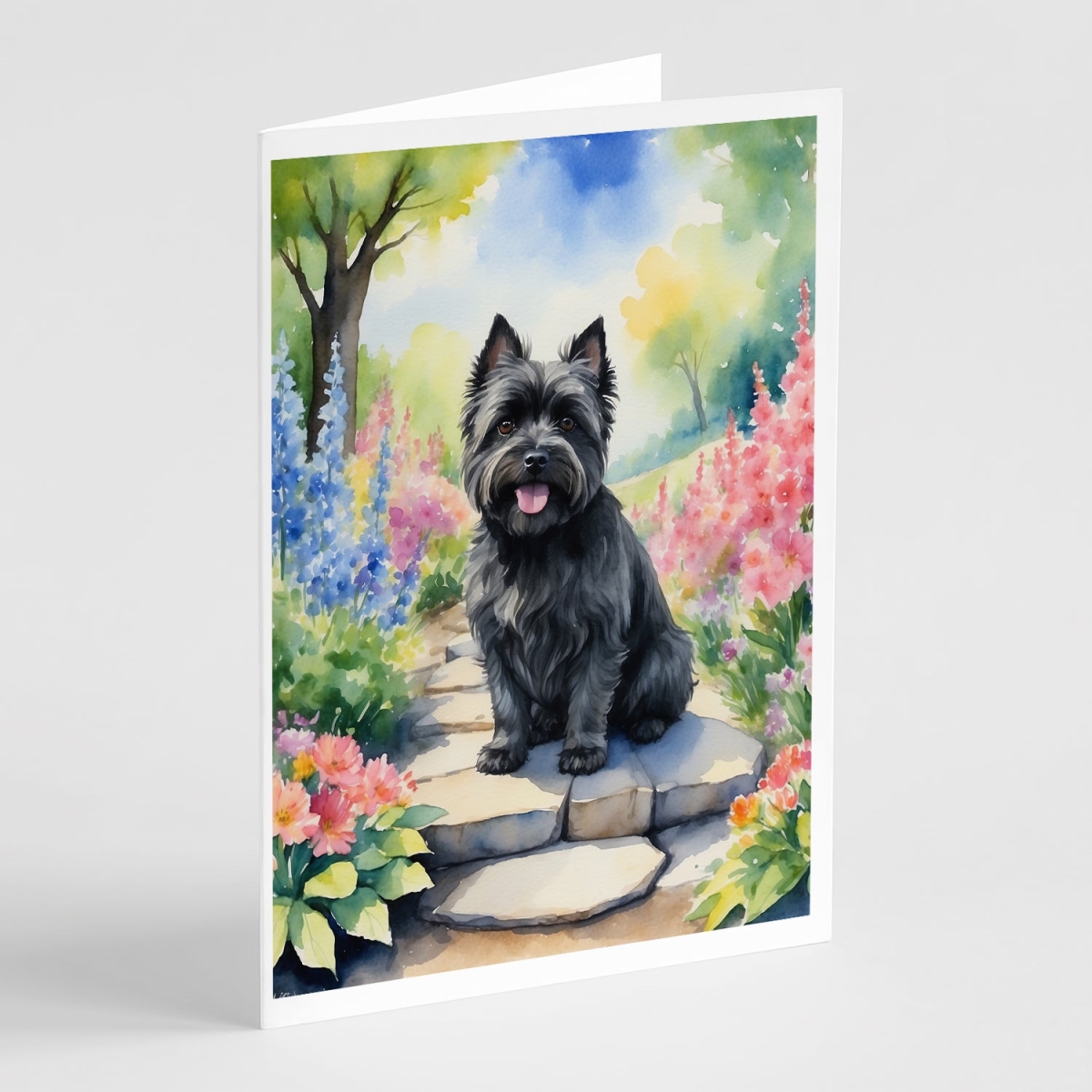 DAC6590GCA7P 5 x 7 in. Cairn Terrier Spring Path Greeting Cards - Pack of 8