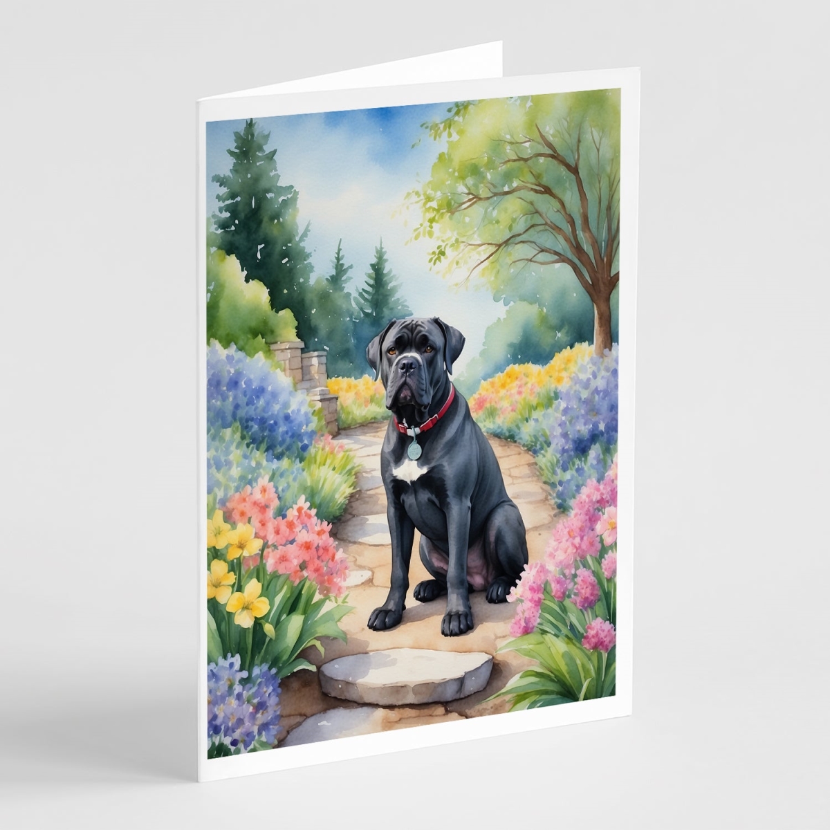 DAC6591GCA7P 5 x 7 in. Cane Corso Spring Path Greeting Cards - Pack of 8