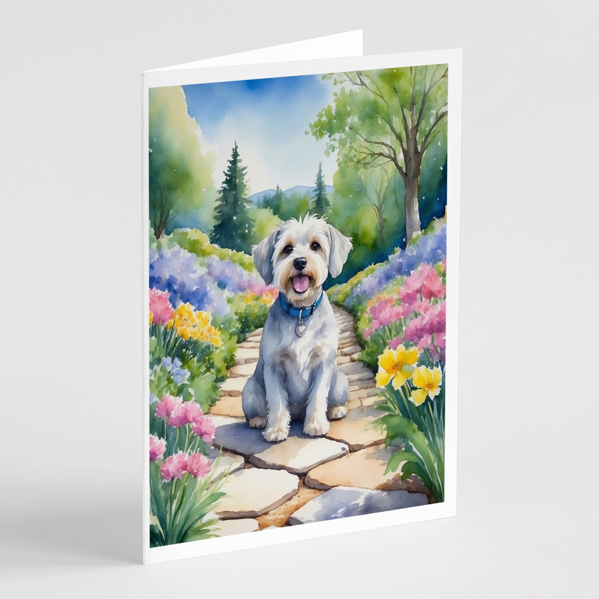 DAC6616GCA7P 5 x 7 in. Dandie Dinmont Terrier Spring Path Greeting Cards - Pack of 8