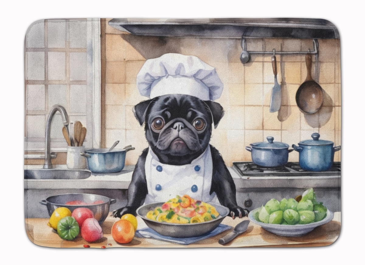 DAC6310RUG 19 x 27 in. Pug The Chef Memory Foam Kitchen Mat