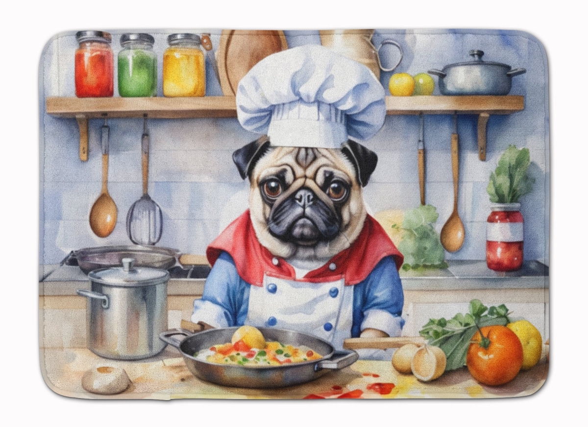 DAC6311RUG 19 x 27 in. Pug The Chef Memory Foam Kitchen Mat