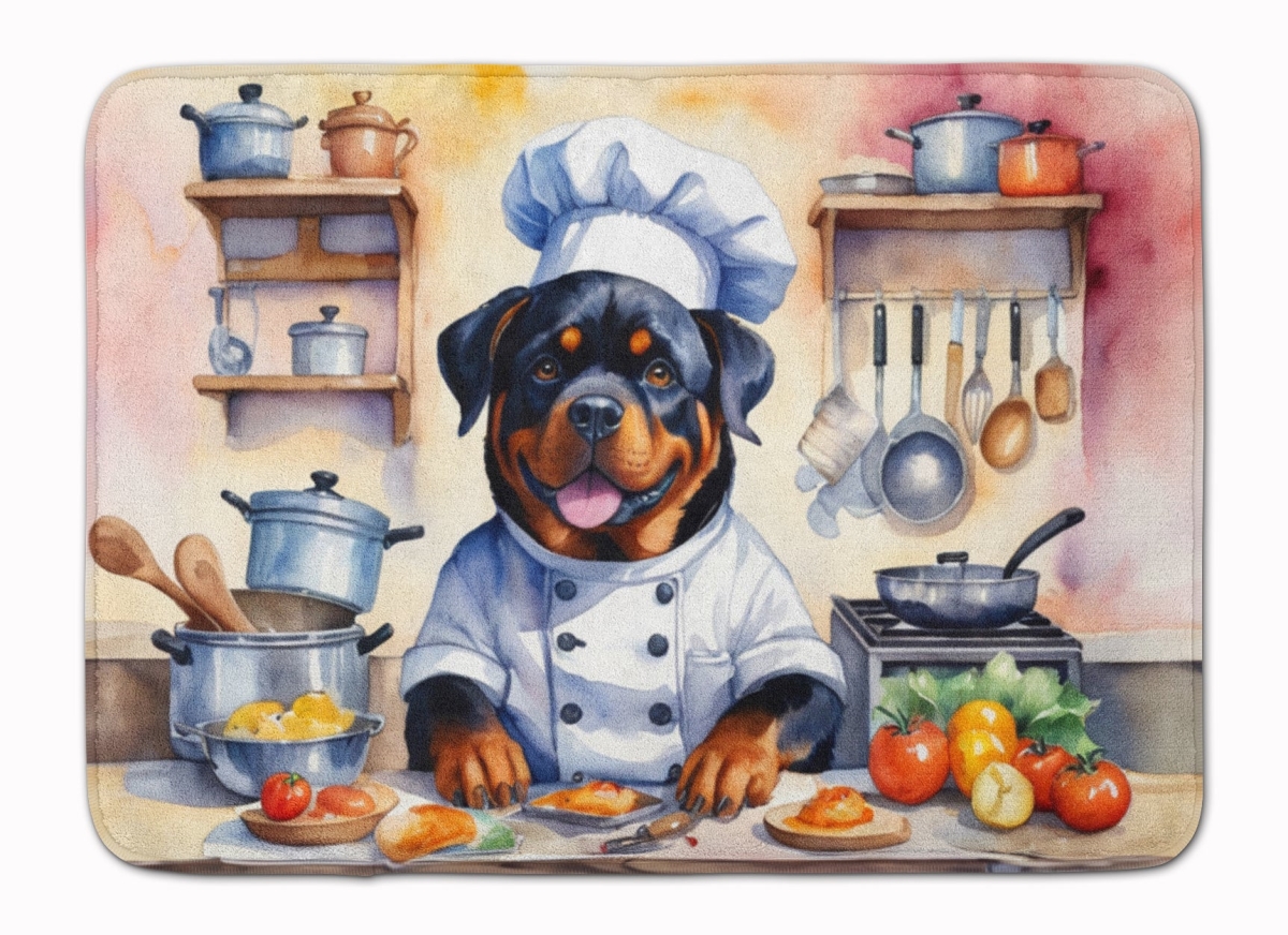 DAC6316RUG 19 x 27 in. Rottweiler The Chef Memory Foam Kitchen Mat