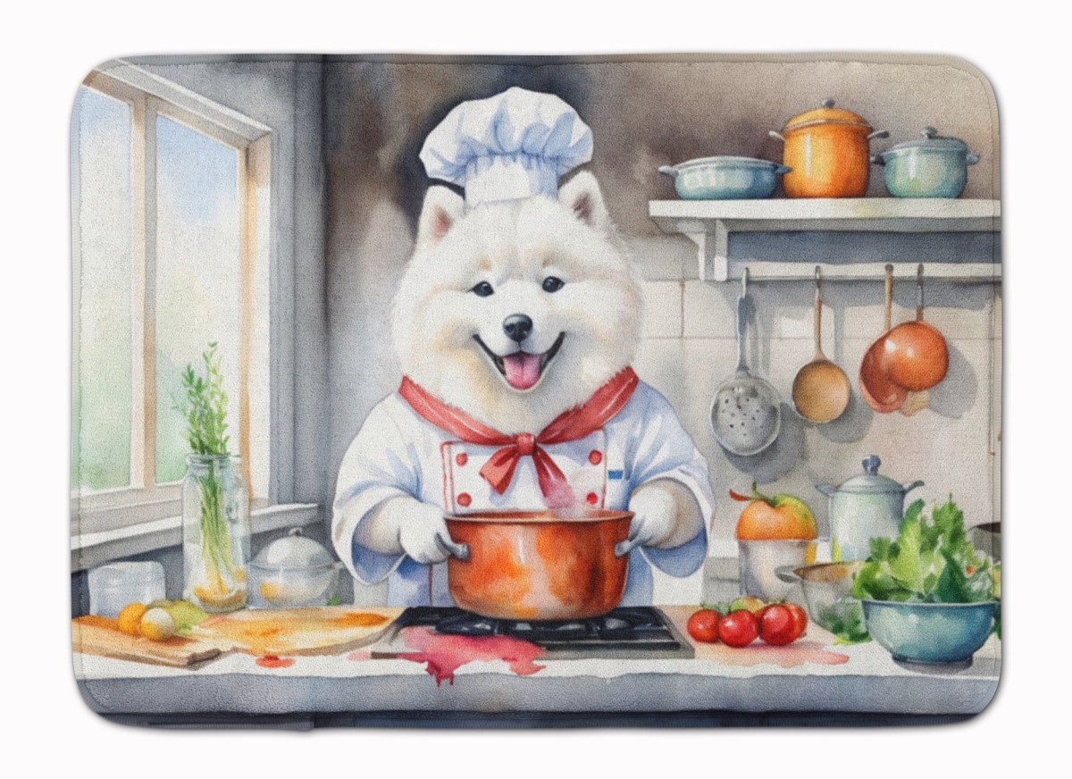 DAC6319RUG 19 x 27 in. Samoyed The Chef Memory Foam Kitchen Mat