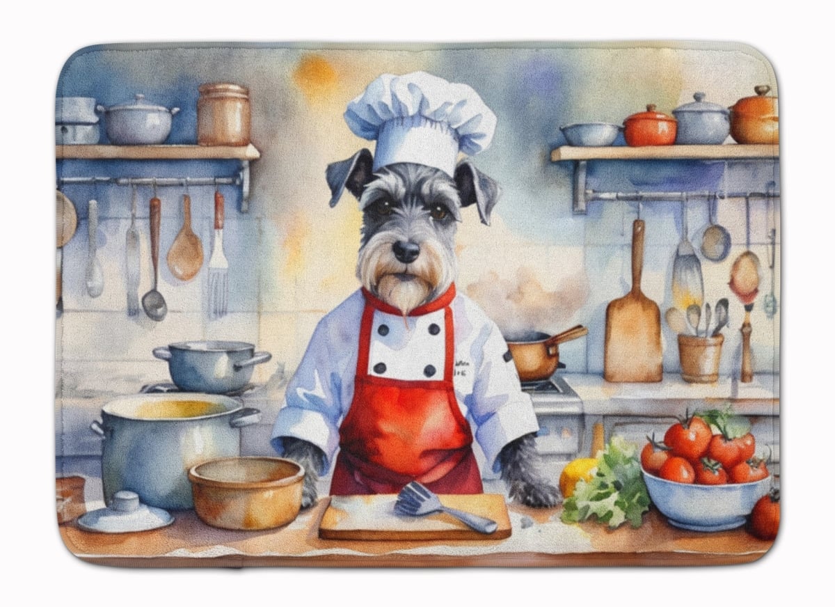 DAC6321RUG 19 x 27 in. Schnauzer The Chef Memory Foam Kitchen Mat